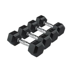 tapis 42 7 Manubri gommati Esagonali da 45 kg – Coppia manubri